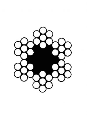 Højrekrydsslået stålwire 6x7