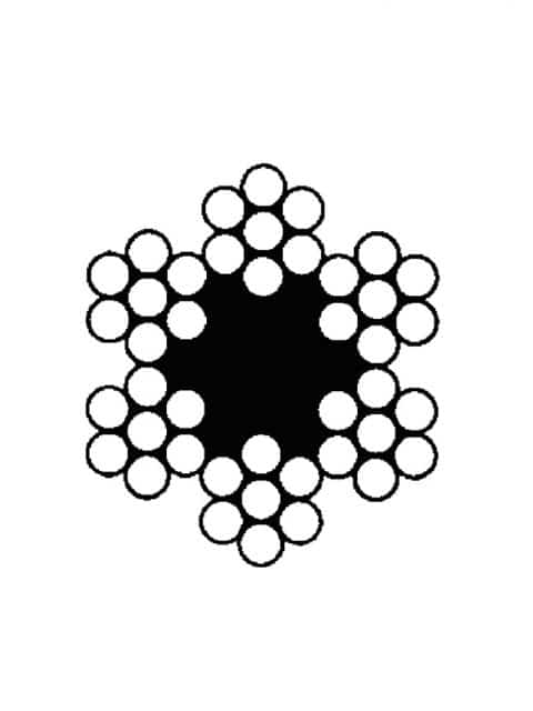 Højrekrydsslået stålwire 6x7