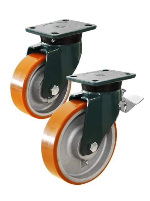 Støbejern/polyurethan hjul (250-2.800 kg)