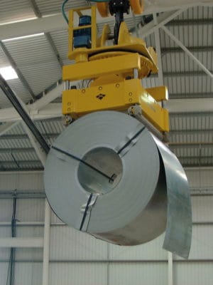 Løftemagnet for løft af coils fra horisontalt eller vertikal position